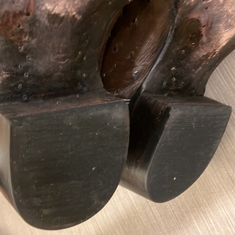 J.B. Dillon ostrich western cowboy boots chocolate brown color Size 11.5 D width - Picture 12 of 12